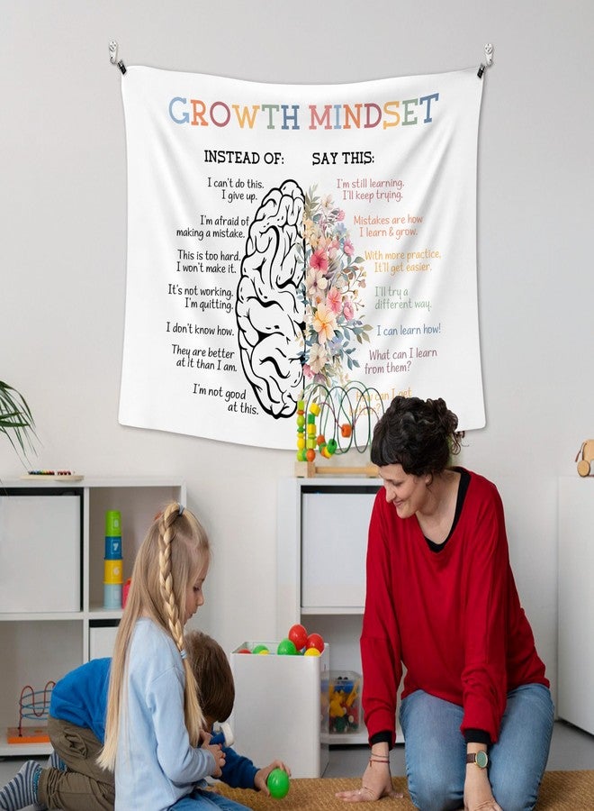 XLDLIOO Mental Health Wall Tapestry, Growth Mindset Positive Affirmations Motivational Wall Tapestry Hanging for Classroom, Inspirational Tapestries Decor Art for Therapy Counselor Office 40x30in - Image 4